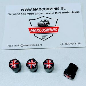 Ventieldopje Union Flag black Classic-MINI