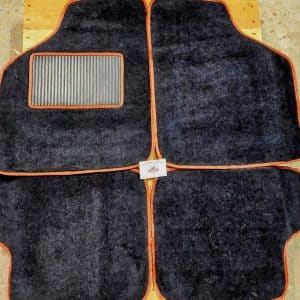 Matten set 4 delig. Met bruine omranding classic MINI