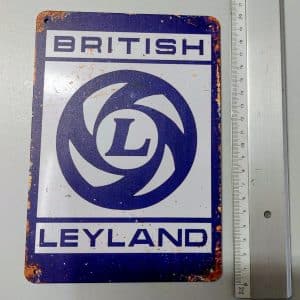 Metalen BL bord 20x10cm British Leyland